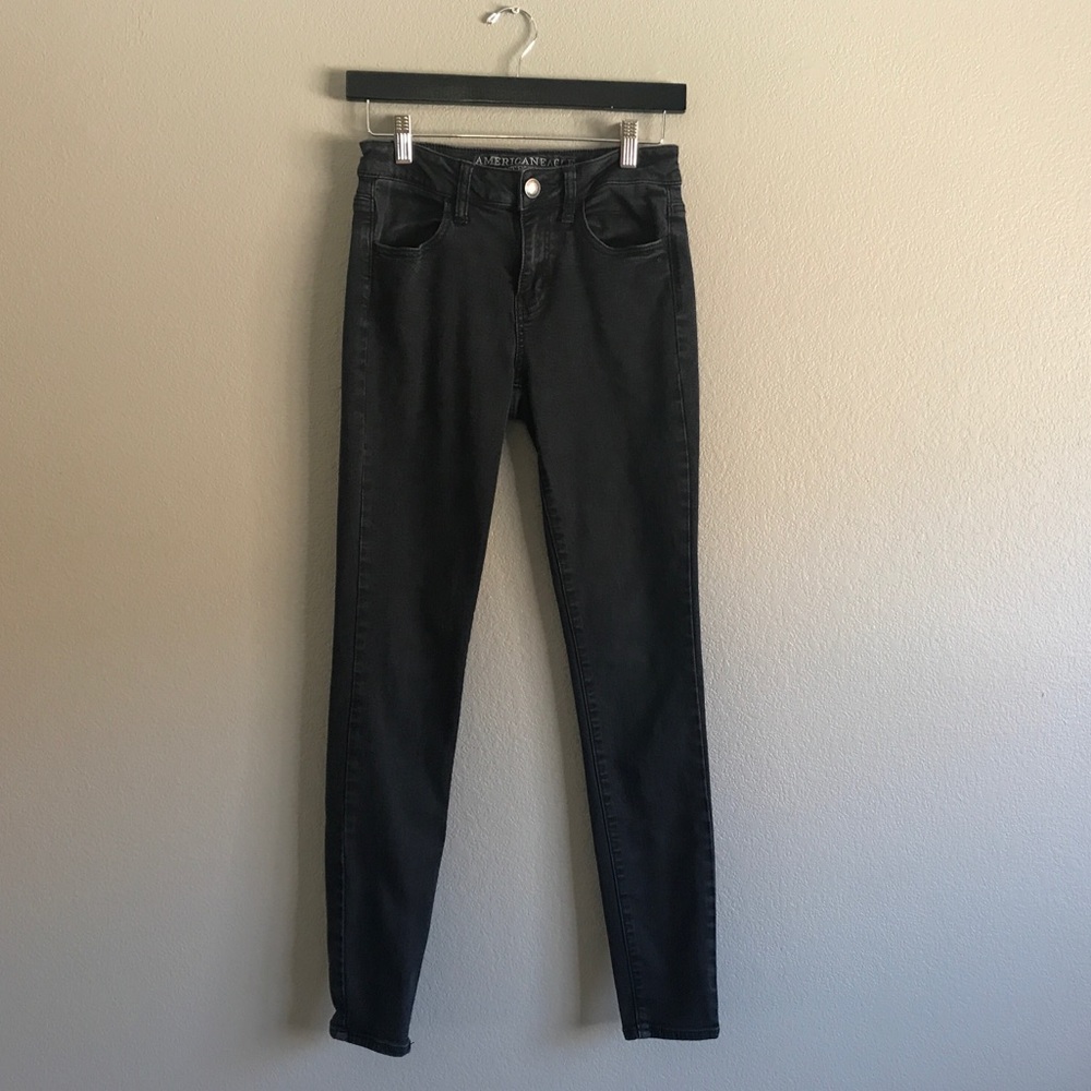 AE High Rise Jegging Black Wash